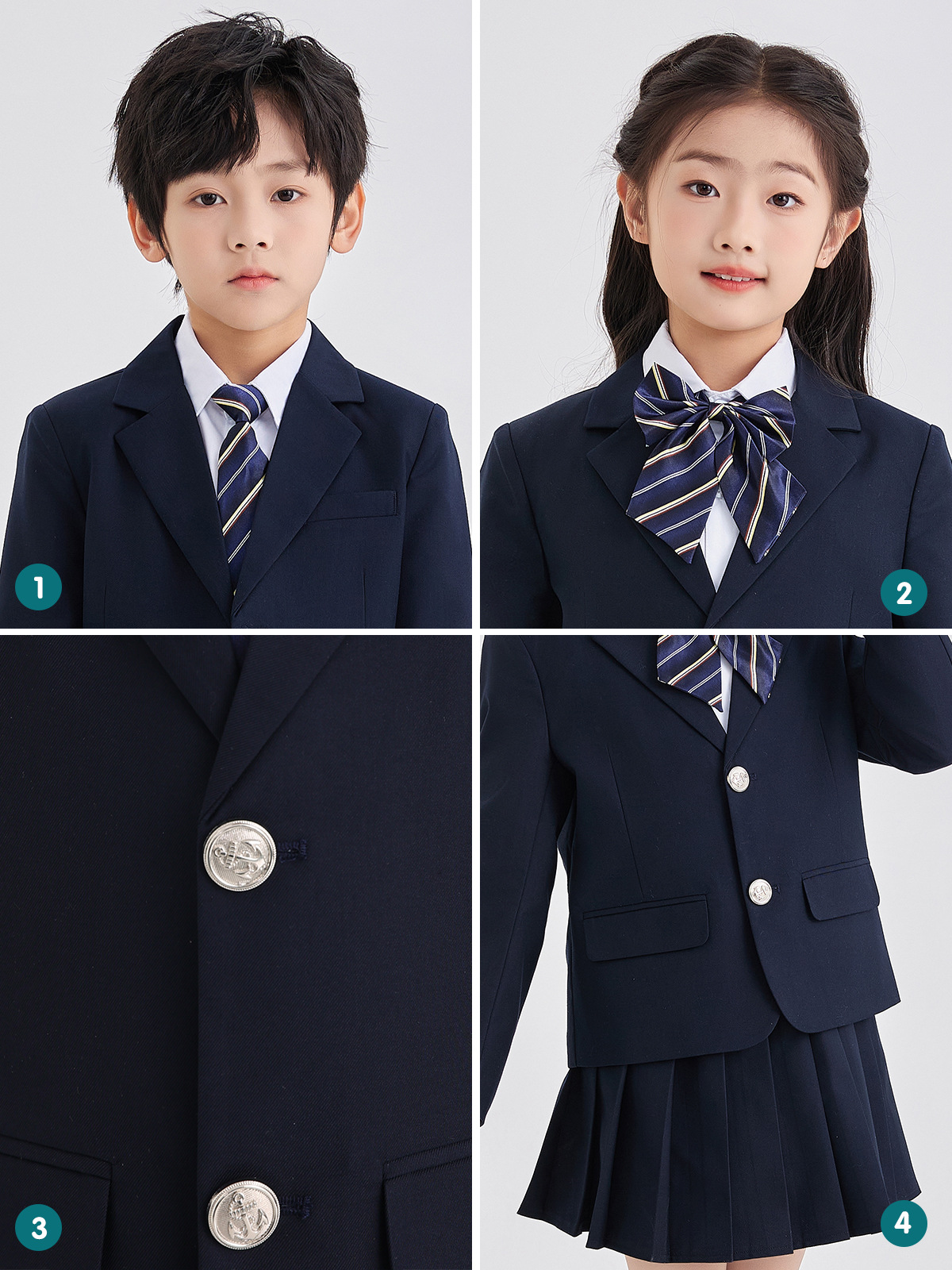 Boys' Preppy Style Dress Suit, Primary School Students' British Style School Uniform, Kidsren's Class Uniform Suit, Kindergarten Uniform Campus
