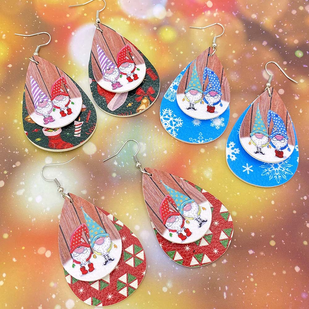 Fashion Cartoon Water Droplets Pu Leather Women's Earrings 1 Pair display picture 2