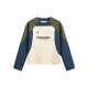 Ru Meng Japanese Style Casual All-match Stitching Color Contrast Raglan Sleeve Design Sense Letter Long Sleeve T-shirt Women's Spring Top Trendy