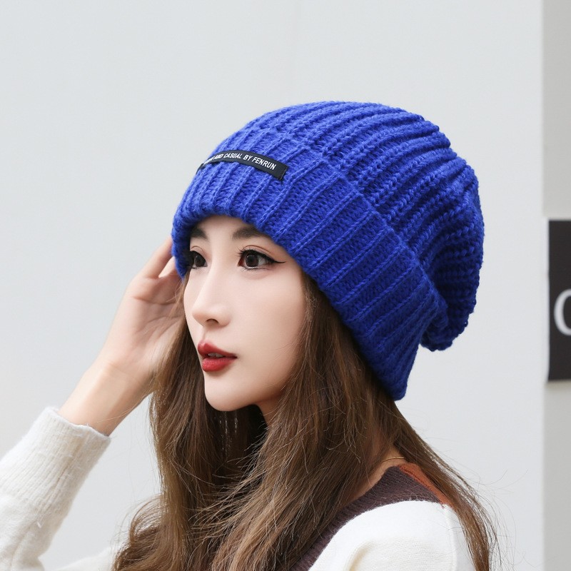 Autumn and Winter Warm Letter Versatile Knitted Ear Protection, Personalized Trendy Cold Hat, Unisex Stacking Hat_voghion.com