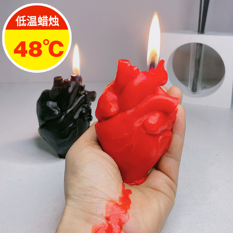 曳艷心臟低溫蠟燭 48℃防燙大豆蠟SM情侶夫妻調教玩具情趣蠟燭