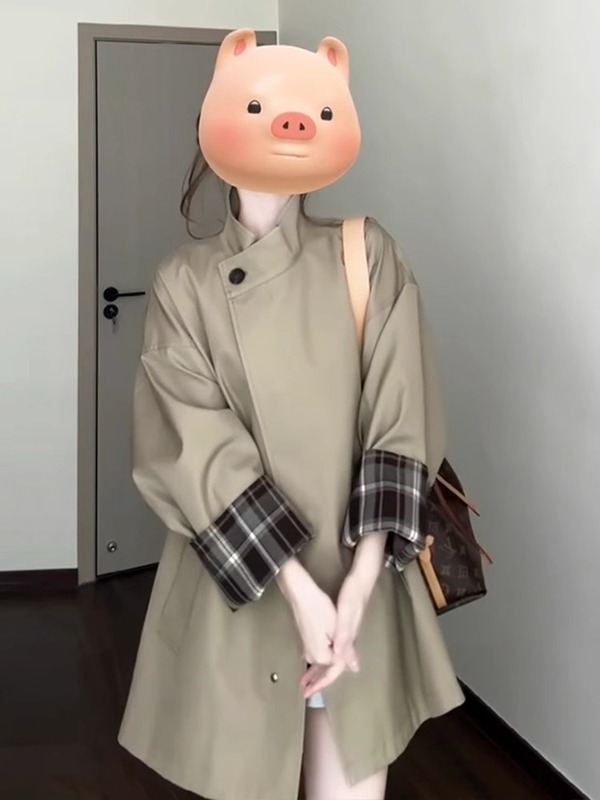 卡其色风衣外套女小个子2025新款初秋设计感超好看英伦风短款大衣|undefined