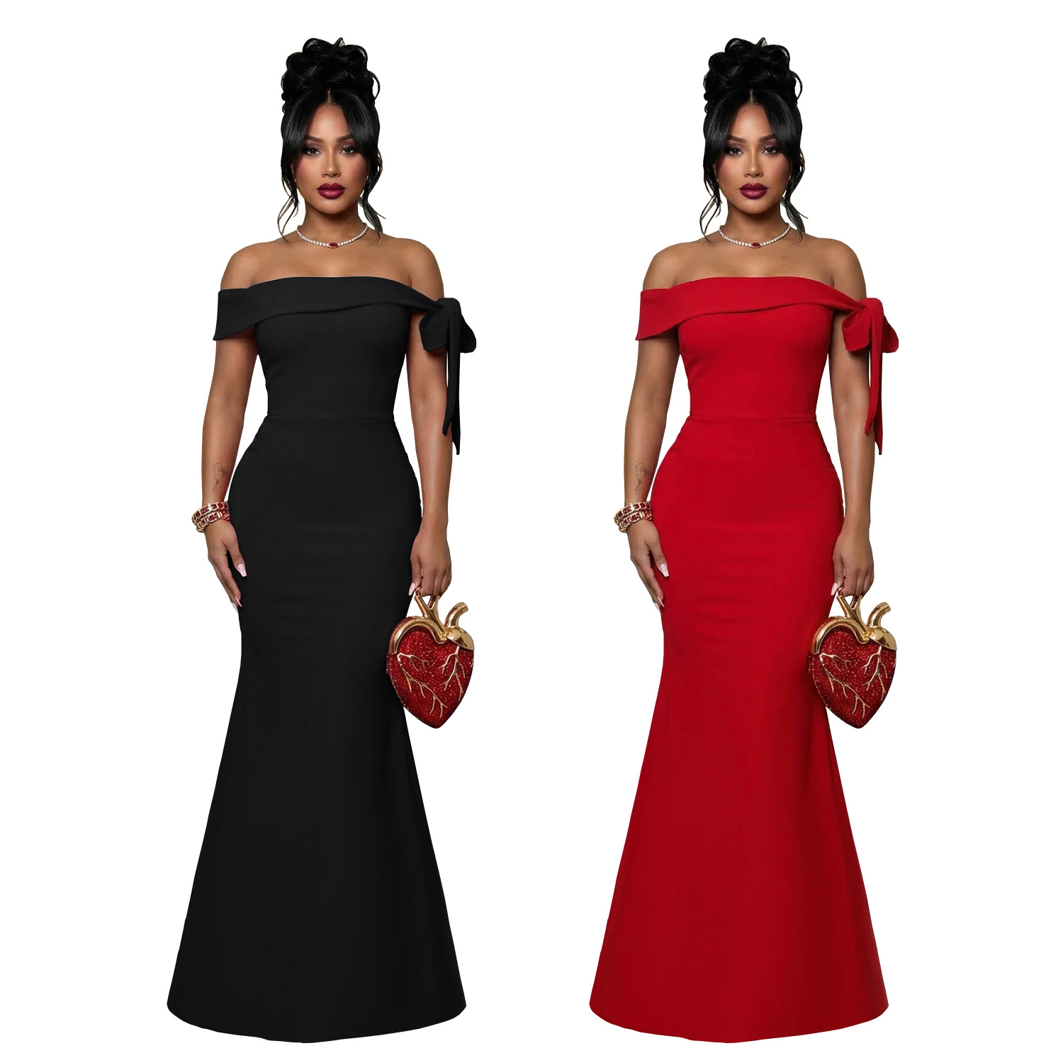 C7681 Aliexpress transfronterizo Amazon Europa y América moda mujer elegante hombro abierto vestido de cadera image 6