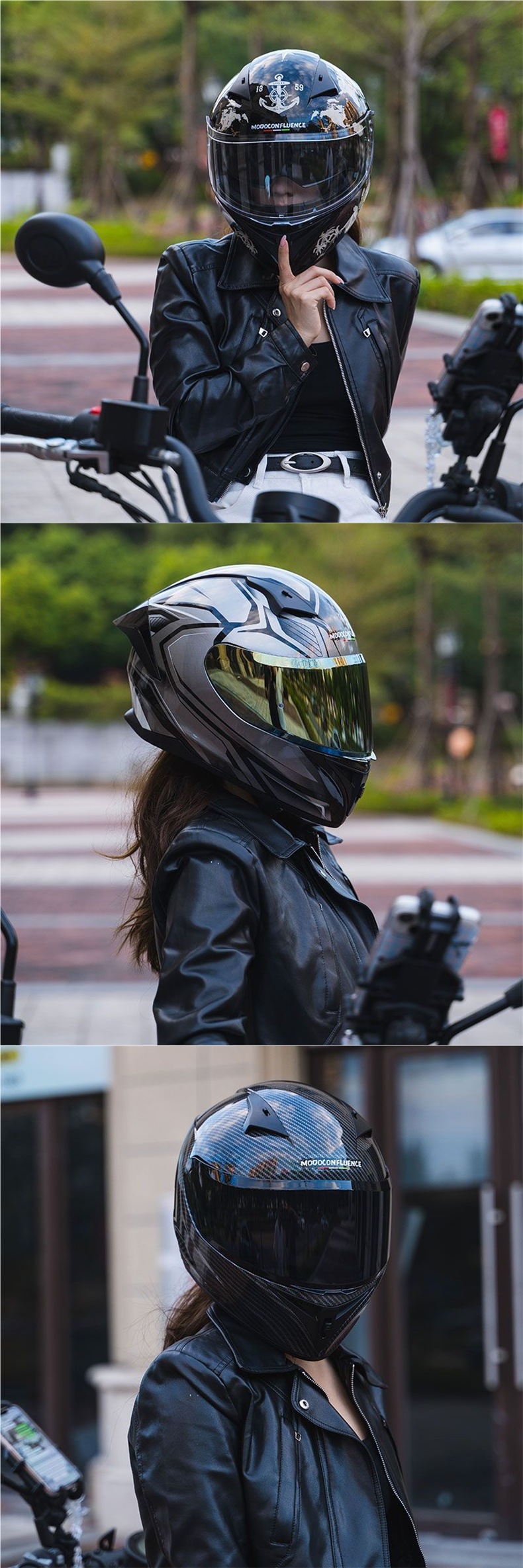 Motorcycle Helmet Full Face Cruiser Motorbike Four Seasons Anti-fog