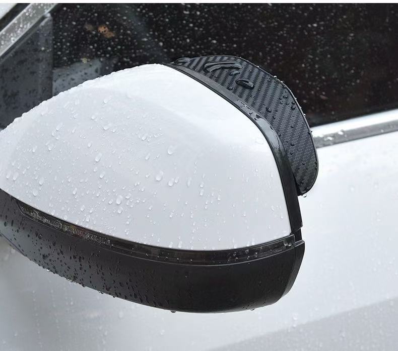 Rain Shield for Rearview Mirror, Universal Thickened Carbon Fiber Pattern Car Rain Cover, Car Accessories