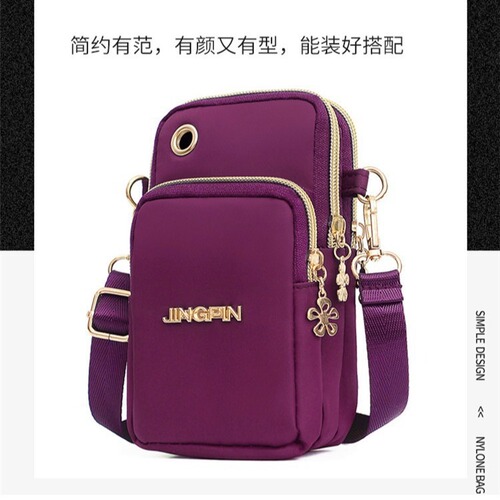Cross-border new women's mobile phone bag simple mini cross-body bag light multi-layer mother's change key shoulder bag