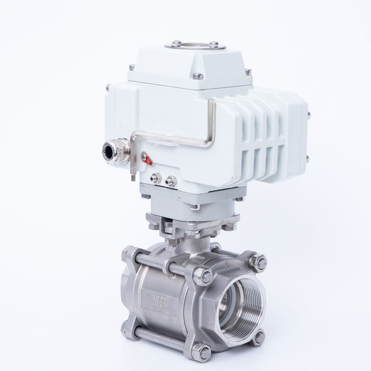 防爆电动球阀Q911F-16P三片式内螺纹v型丝口高温蒸汽防水调节