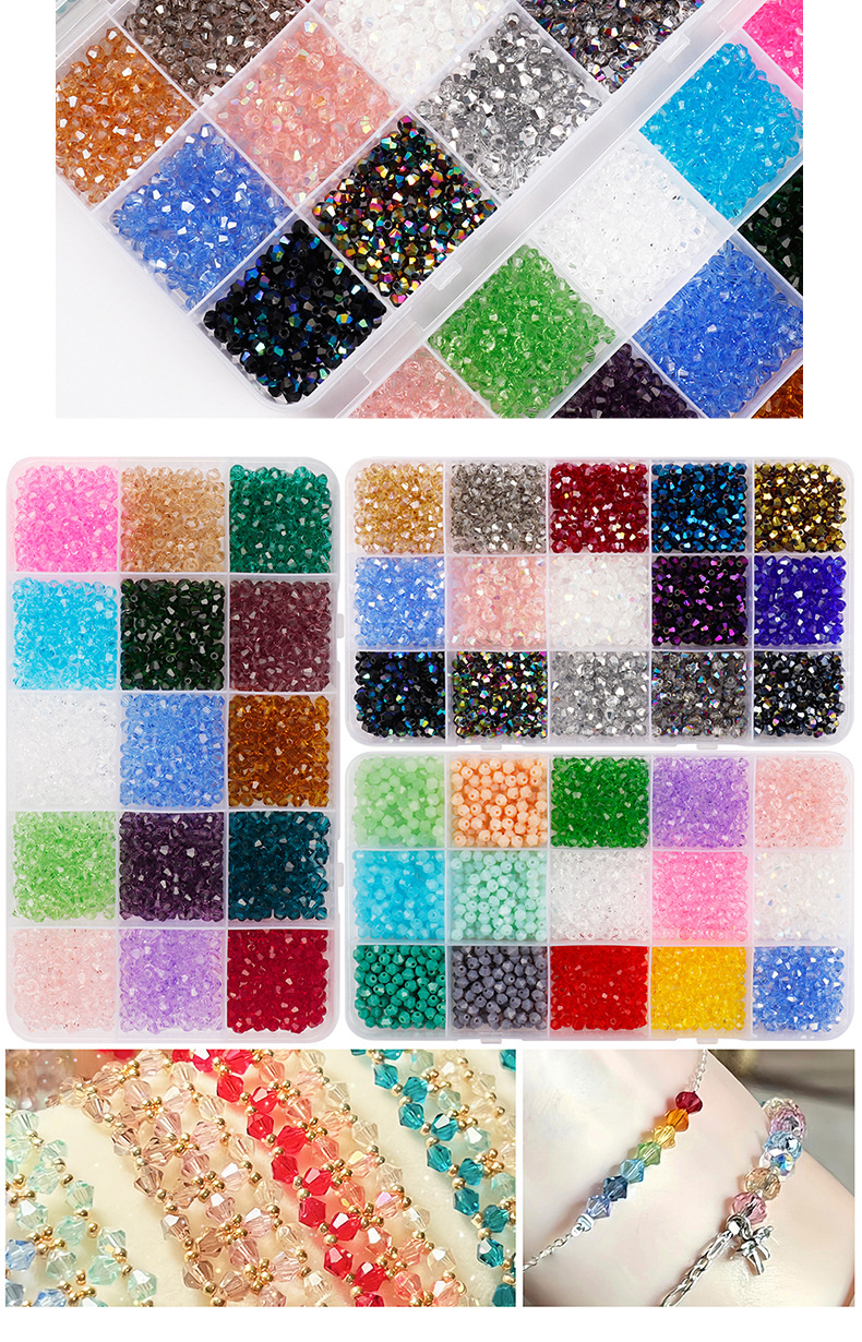 1 Box Quantity Glass Material 1 Box Glass Printing Solid Color DIY Jewelry Accessories Beads