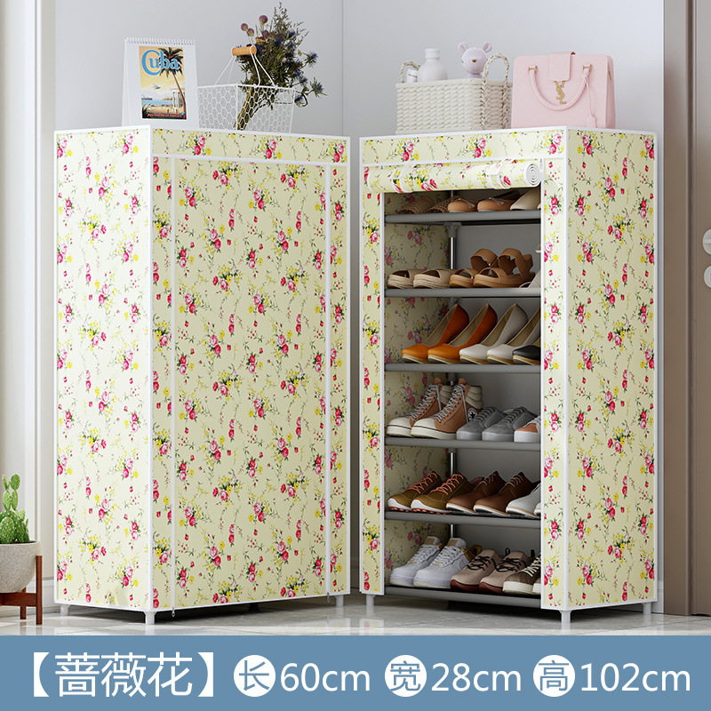 Estante de zapatos de tela de Oxford simple multicapa estante de almacenamiento multifuncional a prueba de polvo en la puerta del dormitorio estudiantil