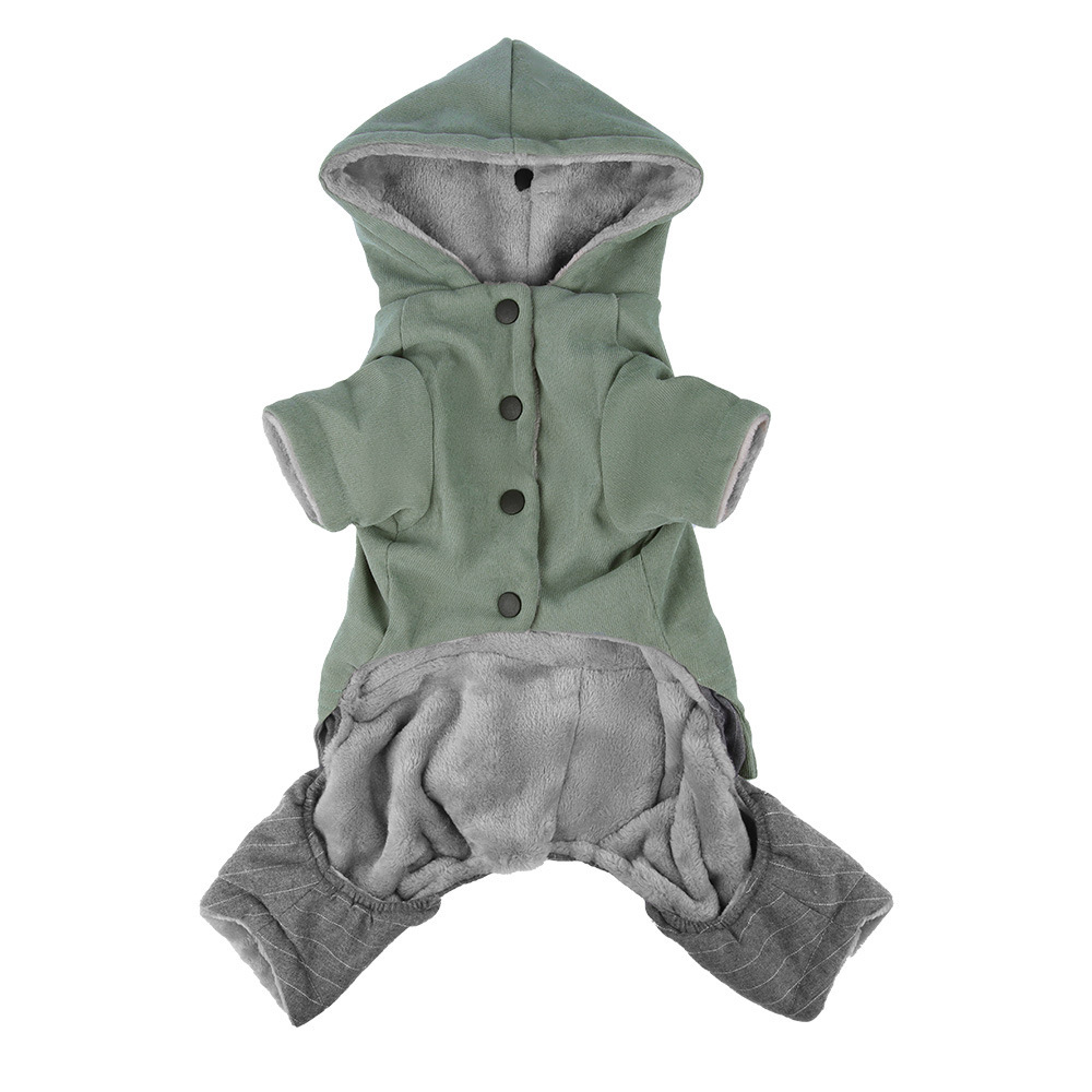 Franja con capuchón de algodón coreano de cuatro patas color carron moda de algodón ropa de perro