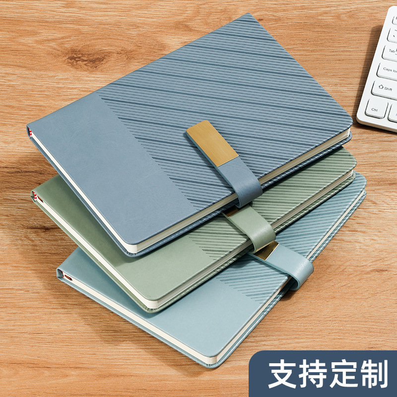 a5斜纹磁扣笔记本子现货仿皮手账本会议b5简约商务记事本定制logo|undefined