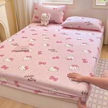 跨境HelloKitty纯棉床笠单件全棉库洛米三丽鸥卡通台湾床包三件套