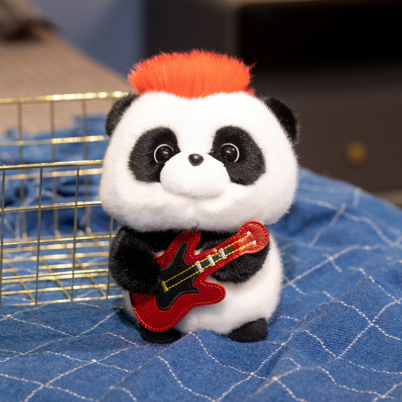 Nuevo creativo lindo música panda muñeca instrumento guitarra panda muñeca tela muñeca regalo de vacaciones para niños image 4