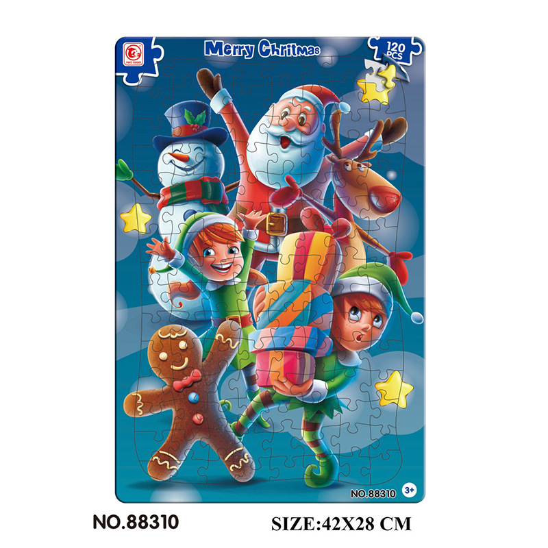 Rompecabezas de doble capa para niños transfronterizos 120 piezas rompecabezas juguetes educativos 28 piezas de papel para niños y niñas