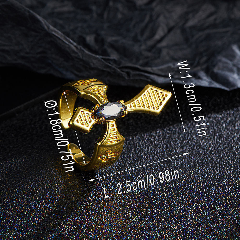 Vendita calda con senso del design personalizzato, anello di apertura a croce in zirconio_voghion.com