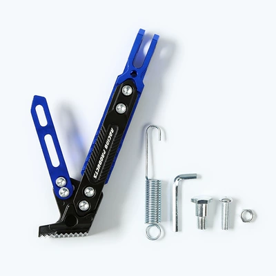 Universal motorcycle kickstand, adjustable side stand modification accessory for Niu Nine electric scooter, aluminum alloy parking stand (Motosiklet ləvazimatları və aksesuarları) - blue