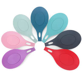 现货 厨房工具 硅胶搁勺器 硅胶搁勺器 耐高温勺子垫