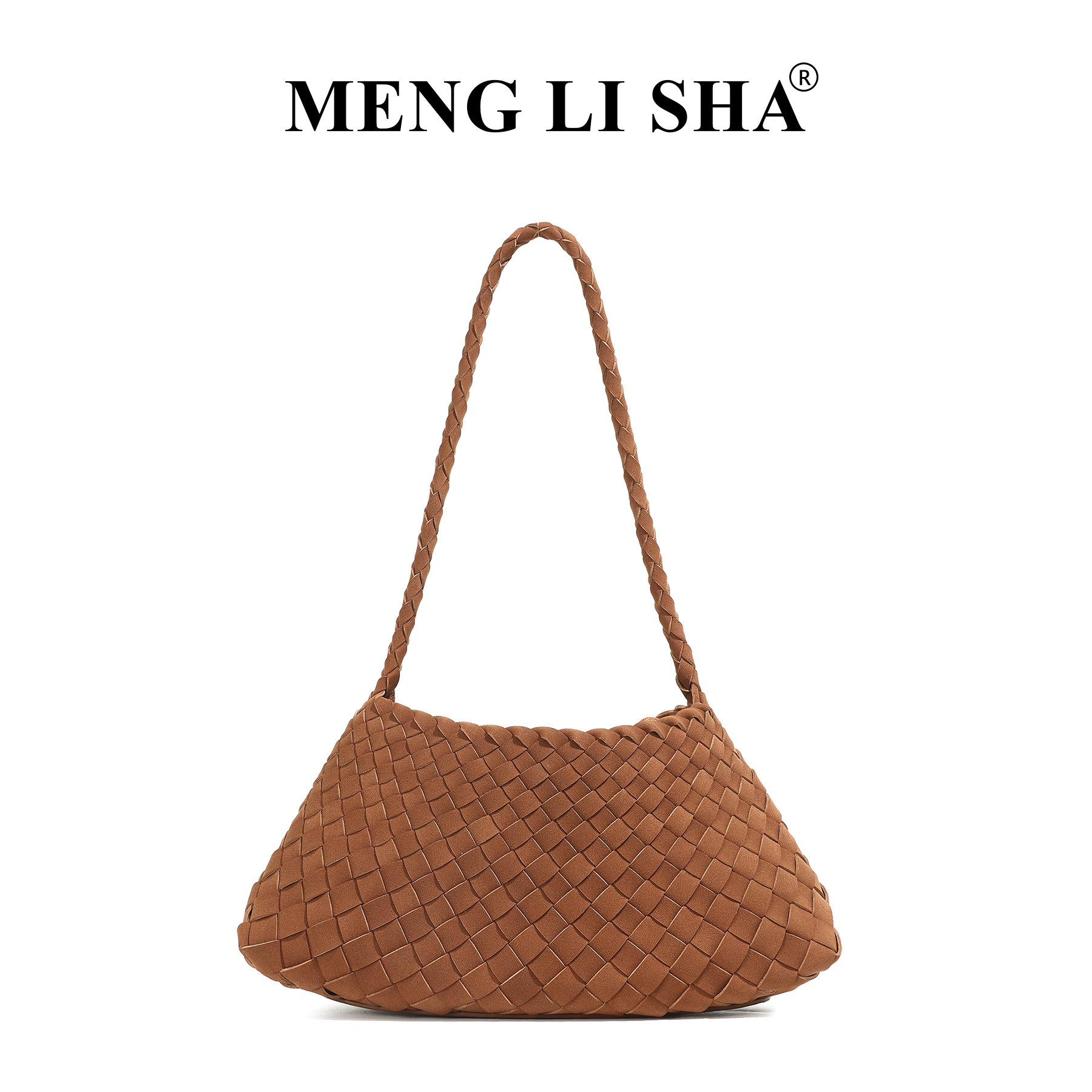 Autumn/Winter New French Vintage Woven Shoulder Underarm Bag For Women Textured Matte Suede Handheld Basket Tote Bag - Thumbnail 3