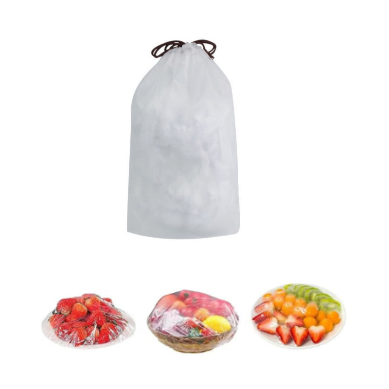 Disposable Cling Film Covers, Food-Grade, Special for Leftovers to Prevent Odor Transfer, Household Refrigerator Bowl Covers, Cross-Border Drawstring Bags