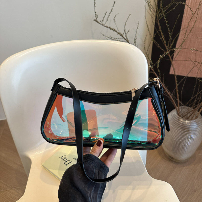 2025 Summer New Women's Shoulder Bag Cute Hobo Transparent Handbag Mini Clutch Bag with Zipper