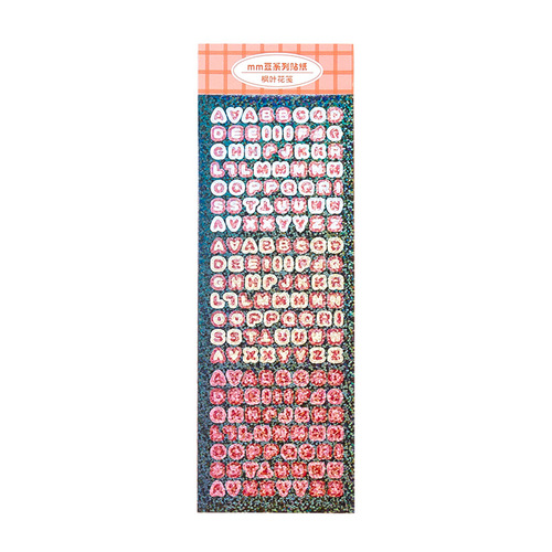 Message mm bean alphanumeric sticker Korean version ins basic style Guka sticker diy handbook decoration 4 sheets 6 styles
