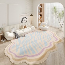 ins高级感仿羊绒地毯家用卧室吸水防滑床边毯耐脏易打理客厅地毯