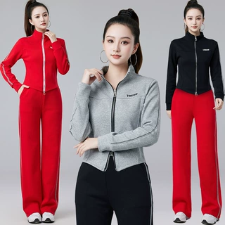 秋冬季广场舞服装华棉运动休闲跳舞时尚气质新款套装女2416款