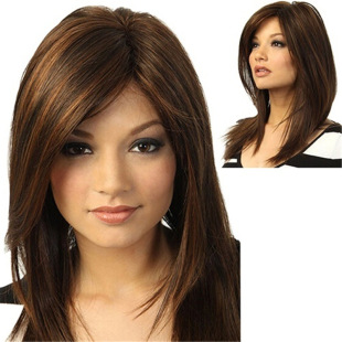 European and American wig new wig ladies long pear flower withholding foreign trade supply wig chemical fiber headgear