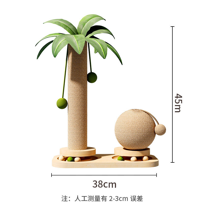 Summer Coconut Island Island Marco de escalada para gatos Cuerda de cáñamo grueso de madera maciza Gran nido para gatos multicapa Tumbona integral hamaca para gatos