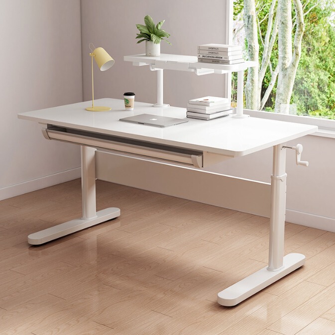 Carefully Selected 20 Thickwell Xiaohongshu Tuanji Xueqing Festival Same Style Large White Table Solid Wood Desk Adjustable Study Table