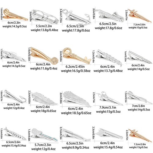 Cross-border best-selling men's shirt suit tie clip minimalist business formal silver blue tie clip