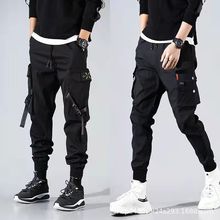 裤子男潮牌韩版男士宽松休闲裤学生束脚九分工装裤潮流青少年长裤