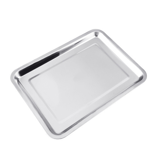 Stainless steel plate tray commercial rectangular barbecue plate household dumpling plate vegetable plate iron plate barbecue thickened square plate