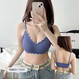 撞色无痕内衣女小胸聚拢收副乳防下垂少女无钢圈薄款舒适文胸罩