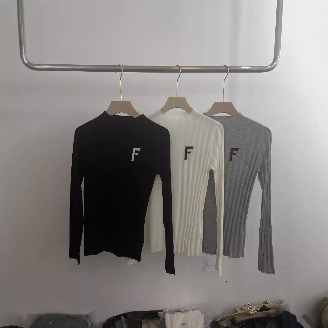 2025秋冬新款打底衫宽松圆领女羊毛衫刺绣字母百搭毛衣