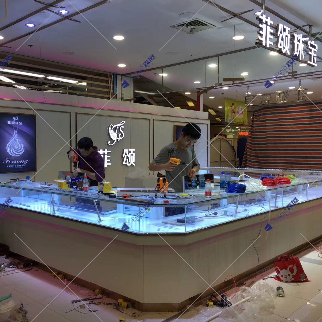 珠宝首饰展示柜木质烤漆玻璃展柜烤漆珠宝展示柜