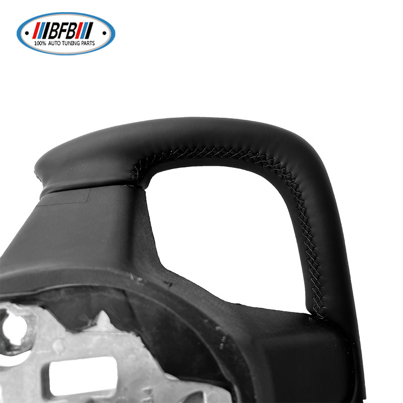 100% Real Carbon Fiber Yoke Steering Wheel - For Tesla Model Y 3 - Black Alcantara Leather, Aircraft Style