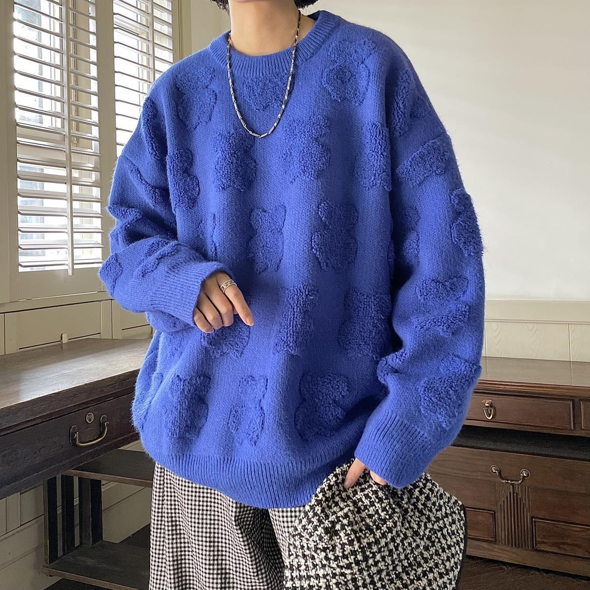 Men's Clothing Bear sweater men's autumn new youth fashion brand men's casual loose knitted sweater men's sweater_voghion.com