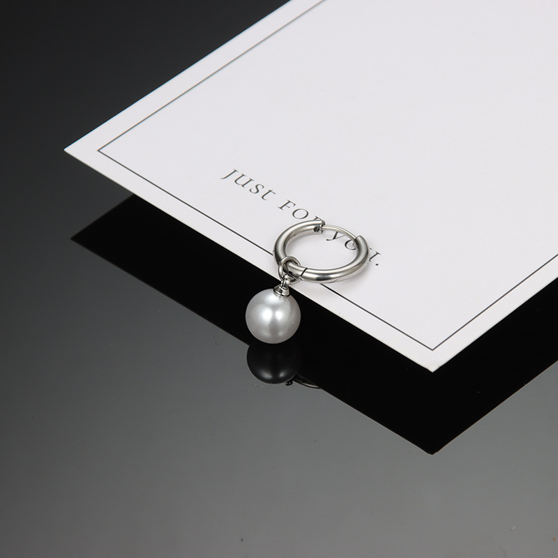 for Men Pearl Drop Titanium Steel Non-Pierced Ear Clips Hip Hop Trendy Versatile Women's Chinese Style Earrings_voghion.com