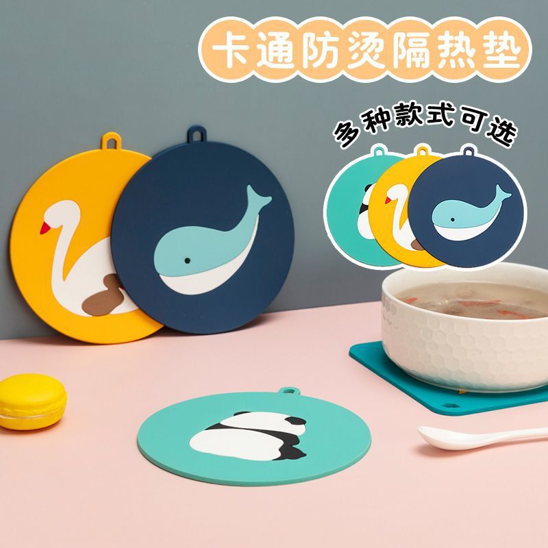Insulation Mat, Anti-Scalding and Heat-Resistant Placemat, Household Waterproof and Oil-Proof Bowl, Pot, Dining Table Mat, Round Scandinavian Soft Rubber Coaster Insulation Mat, Anti-Scalding and Heat-Resistant Placemat, Household Waterproof and Oil-Proof Bowl, Pot, Dining Table Mat, Round Scandinavian Soft Rubber Coaster