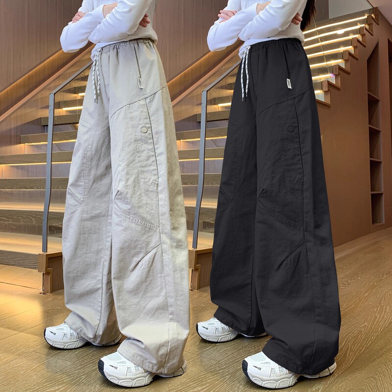 Girls' Casual Pants Long Pants 2026 New Summer Style Children's Straight Wide-Leg Cargo Pants for Older Kids and Middle School Girls Girls' Casual Pants Long Pants 2026 New Summer Style Children's Straight Wide-Leg Cargo Pants for Older Kids and Middle School Girls