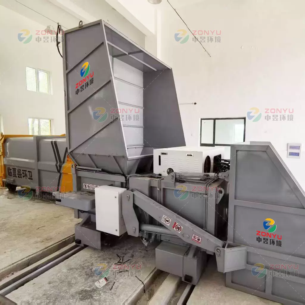 厂家批发水平分体式压缩垃圾站改造升级垃圾中转站生产厂家昱曦牌