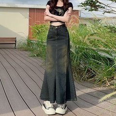 アメリカのレトロなデニムのスカート