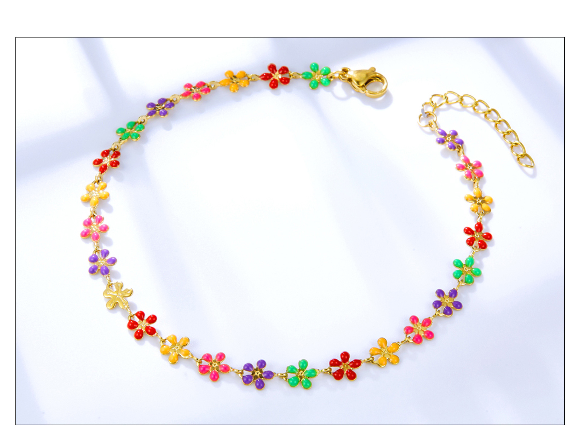 Simple Style Flower Stainless Steel Women's Anklet display picture 1