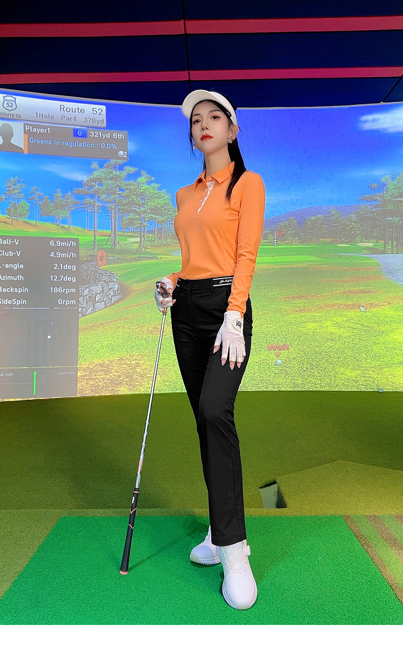 Áo polo nữ dài tay chơi golf co giãn cao họa tiết tương phản — Áo sơ mi POLO màu xanh nước biển [họa tiết Walvag/màu tương phản/độ đàn hồi cao] YF740, Áo sơ mi POLO màu trắng [họa tiết Wallace/tương phản màu/đàn hồi cao] YF740, Áo sơ mi POLO màu cam [họa tiết Walvgue/tương phản/đàn hồi cao] YF740 chi tiết 24
