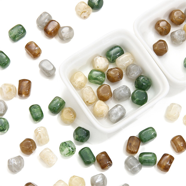Acrylic amber rectangular beads