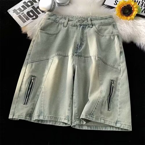 Summer American casual cool style heavy-duty washed multi-pocket work shorts for men loose trendy streetwear five-pocket pants