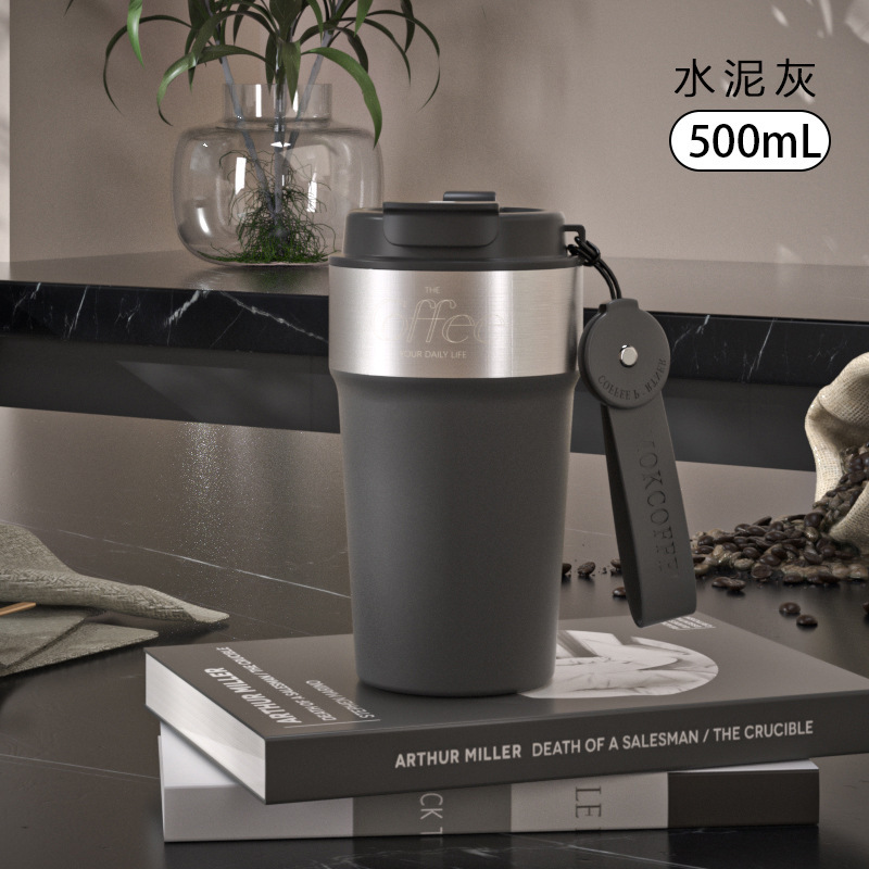 インナースプレーティントーキングコーヒーカップビジネススタイルステンレス鋼カップワンカバーダブルドリンク 316 断熱カップシンプルなカップ卸売|undefined