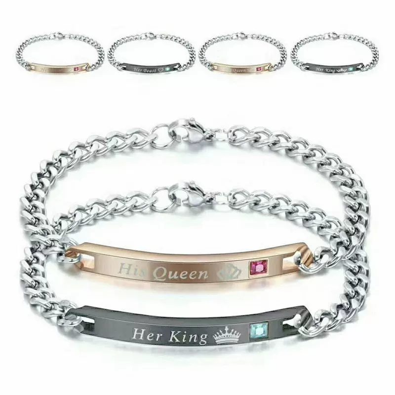 爆款手饰字母皇冠情侣手链合金链条星星手链男女手饰批发