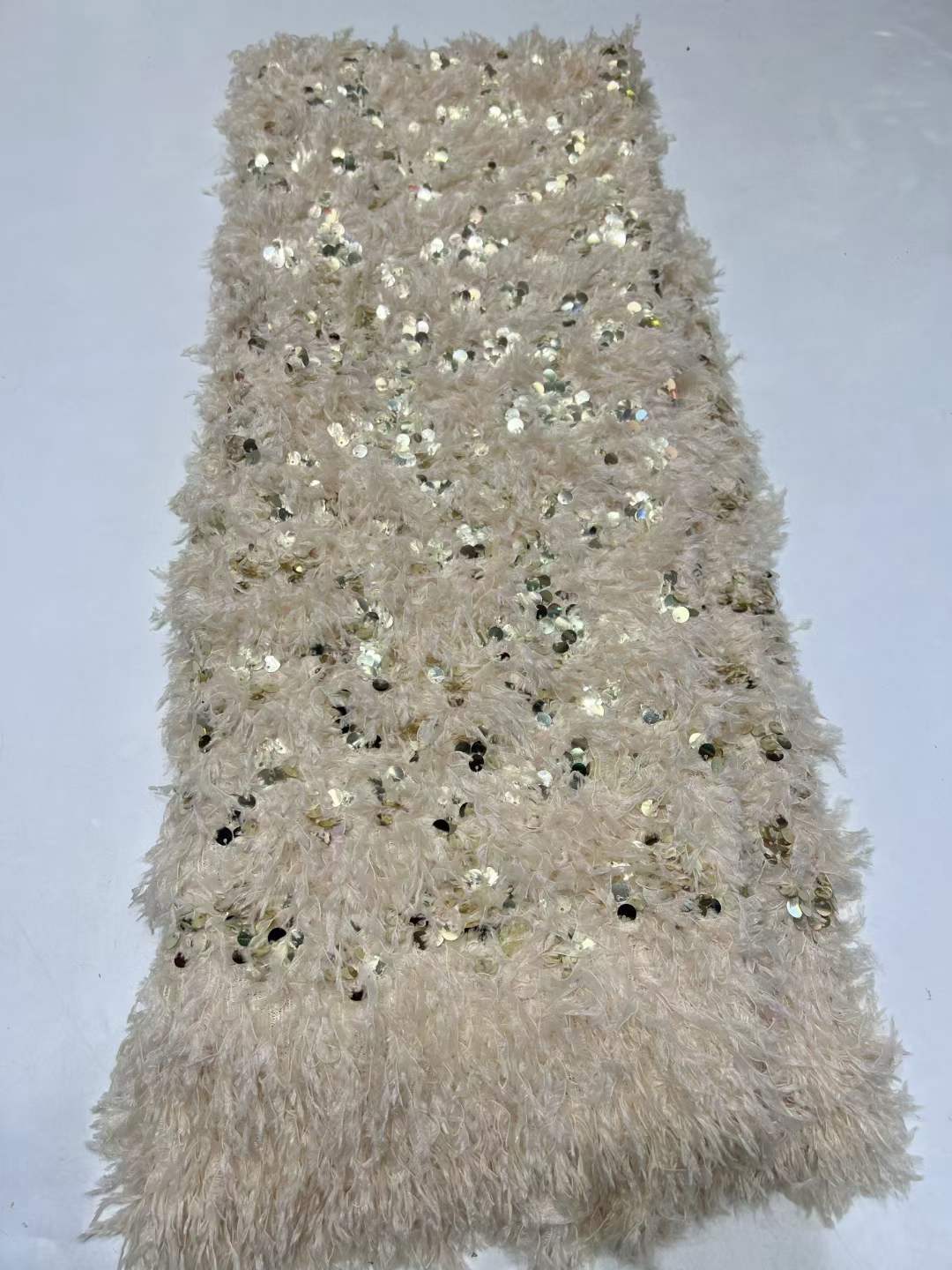 Nuevo xiangfei terciopelo bordado pieza de lana tela Otoño e Invierno vestido falda lentejuelas tridimensional encaje tela laceJX3001